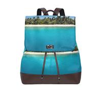 MONTOJ Beach Beau sac de voyage en cuir bleu ciel Campus Sac à dos