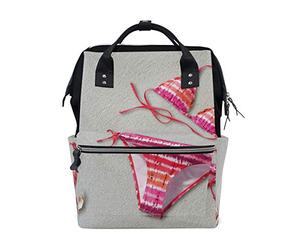 MONTOJ Bikini Rose sur toile de plage Sac de voyage Campus Sac à dos