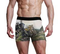 Montoj Boxer extensible pour homme Motif train à vapeur et chemin de fer - - L
