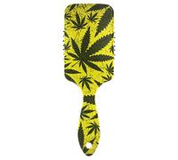 MONTOJ Brosse à cheveux professionnelle avec motif de feuille de cannabis sur le drapeau rastafari grunge avec base de coussin, grille d'aération à l'intérieur avec dents de peigne lisses en nylon