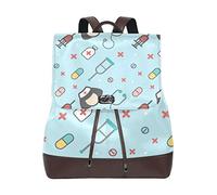 MontoJ Canne de marche Échomètre en cuir Infirmière Sac de voyage Campus Sac à dos