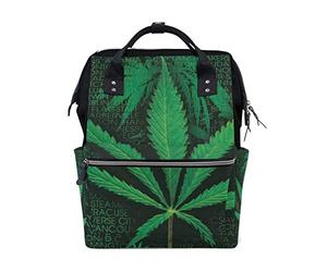 MontoJ Cool Words Sac à Dos en Toile Motif Herbe de Marijuana