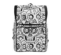 MONTOJ Day of The Dead Sugar Skull Sac à Dos de randonnée avec Compartiment pour Ordinateur Portable et Sac à Dos de Camping
