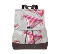 MONTOJ Pink Bikini On Beach cuir Sac de voyage Campus Sac à dos