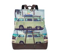 MONTOJ Sac à dos Camper en cuir Bleu Seaside Camper Sac de voyage Campus