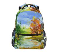 MONTOJ Sac à Dos Campus Motif Paysage d'automne avec la rivière de Bois