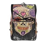 MONTOJ Sac à Dos de randonnée en Forme de crâne en Sucre avec Chapeau et Compartiment pour Ordinateur Portable et Sac à Dos de Camping