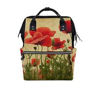 MONTOJ Sac à dos de voyage en toile Motif coquelicots