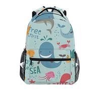 Montoj Sac à Dos de Voyage Motif Baleine, Requin, Hippocampe