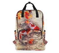 MONTOJ Sac à Dos de Voyage Motif Koi Galets et Fleurs