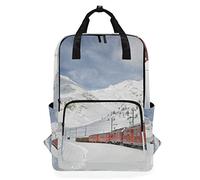 Montoj Sac à Dos d'école Motif Chemin de Fer enneigé