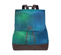 MONTOJ Sac à dos en cuir Mosaïque Bleu clair Sac de voyage Campus