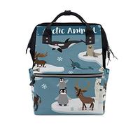 MONTOJ Sac à Dos en Toile Motif Animaux arctiques Ours Polaire Baleine Fox Eagle