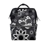 MontoJ Sac à Dos en Toile Motif crâne de Sucre Noir