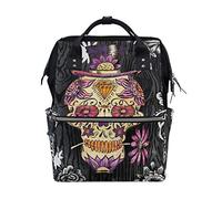 Montoj Sac à Dos en Toile Motif crâne et Marguerite
