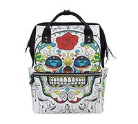 MONTOJ Sac à Dos en Toile Motif crâne et Rose