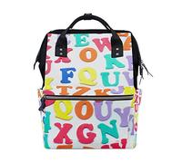 MONTOJ Sac à Dos en Toile Motif Lettres de l'alphabet