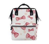 MontoJ Sac à dos en toile Motif nœud Rouge Fille