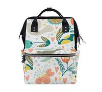 Montoj Sac à Dos en Toile Motif Oiseaux et Fleurs