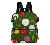 MONTOJ Sac de Voyage en Cuir avec ingrédients à Pizza colorés