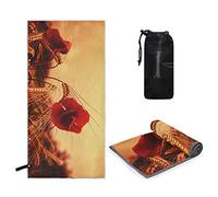 MONTOJ Serviettes de Bain en Forme de Coquelicot Rouge