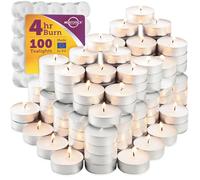 MontoPack Aish TAMID Bougie Chauffe-Plat Bougies de Voyage Blanc Non Parfumées 4 Heures Drip-Less et sans Fumée Cire de Paraffine Pressée pour Décoration Bougies - par