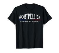 Montpellier France Coordonnées GPS T-Shirt