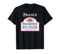 Montpellier France Vintage Artisan Pain Bakery Sign Design T-Shirt