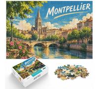 Montpellier Puzzle 1000pcs (70x50cm) pour Passionnés | Pour le passage au Nouvel An : ce puzzle 1000 pièces pour adultes convient aux journées calmes autour du Nouvel An.