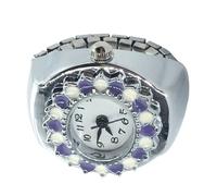 Montre à anneau légère pour femme - Horloge à bijoux innovante avec chronométrage précis pour famille, collègues, anniversaire, Noël, fête des mères, Saint-Valentin, violet, Refer to description