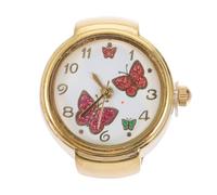 Montre à Bague Décorative Dorée avec Motif D'insectes Volants, Chiffres | Lecture Rapide de L'heure, Design Simple et Pratique, Format Mini, Convient à Tous les Profils