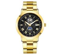 Montre à date universelle pour hommes pour femmes, pour hommes en acier inoxydable avec aiguilles décoratives en forme de globe Montre à quartz Calendrier Montre classique pour couple d’affaires