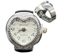 Montre à Doigt en | Montre de Poche Style Punk | Montre en Forme de cœur élégante et compacte pour Un Usage Quotidien, Les Voyages et la déclaration de Mode, Blanc, Refer to Description