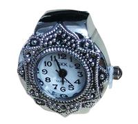 Montre à doigt pour femme | 0,8 cm Bague de montre à doigt | Élastique rond simple Quart Ring Montres pour une heure élégante - Bracelet réglable en acier inoxydable, boîtier en alliage, accessoire de