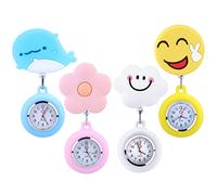 Montre à Gousset D'infirmière, 4 Pièces Montre infirmière, Montre d'infirmière, Montres d’Infirmière Mignonnes, Montre Infirmière de Poche Broche en Silicone, Cadeau pour Les Médecins et Infirmières