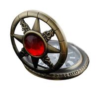 Montre A Gousset Hollow Relief Time Ruby Antique Quartz Pocket Watch Bronze Feature Fob Men's Accessories Women