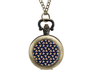 Montre à gousset vintage en alliage avec pendentif en forme de tranche de pizza