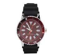 Montre à Lunette Rotative pour Homme, Montre Etanche Luminescente, Reglage Facile de L'heure, Montre Sportive pour Course, Pêche, Mariages, Evenements, Montre Elegante, Argent Rouge