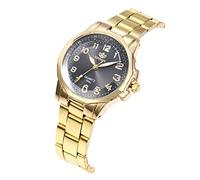 Montre à quartz analogique en acier inoxydable pour femme - Montre ronde tendance pour femme - Approuvée par les chemins de fer, D, taille unique