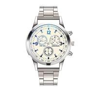 Montre à quartz analogique en acier inoxydable pour homme, C, One Size