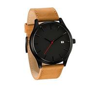 Montre à quartz analogique en cuir pour homme et femme, a, taille unique