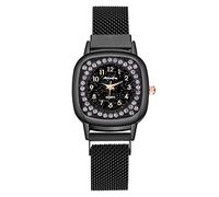 Montre à quartz analogique pour femme - Montre numérique - Style décontracté, Noir , One Size