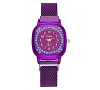 Montre à quartz analogique pour femme - Montre numérique - Style décontracté, violet, One Size