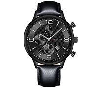 Montre à quartz analogique pour homme avec boîtier en acier inoxydable et bracelet sans pile, a, taille unique