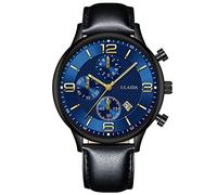 Montre à quartz analogique pour homme avec boîtier en acier inoxydable et bracelet sans pile, F, taille unique