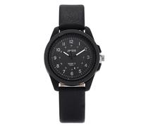 Montre à quartz analogique pour homme avec bracelet en cuir et boîtier en alliage - Cadran numérique - Montre élégante pour homme d'affaires - Montre de marque pour femme, Noir, taille unique