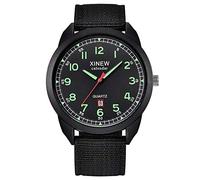 Montre à quartz analogique pour homme avec date et bracelet en nylon, a, taille unique