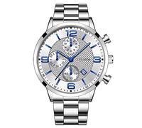 Montre à quartz analogique pour homme Boîtier en acier inoxydable, C, taille unique