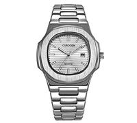 Montre à quartz analogique pour homme - Montre de sport en acier inoxydable robuste, Argenté., taille unique