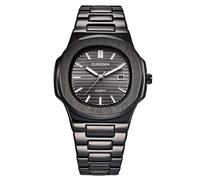 Montre à quartz analogique pour homme - Montre de sport en acier inoxydable robuste, Noir , taille unique